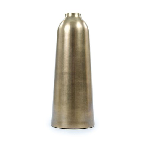 Vaso Decorativo Latao 9x9x23cm Dourado Cromus