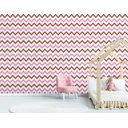 Ver imagem 1 de Papel de Parede Infantil - Chevron Rosa, Branco e Marrom Arte Destaque 3 Metros