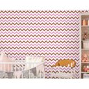 Ver imagem 2 de Papel de Parede Infantil - Chevron Rosa, Branco e Marrom Arte Destaque 3 Metros