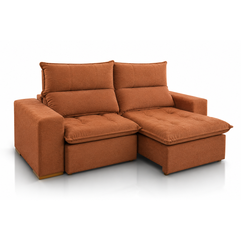 Sofá Retrátil e Reclinável Portofino com Molas Ensacadas | Conforto Premium:Boucle Terracota/2,90