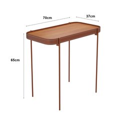 Mesa Lateral G Melin 70x37 Nature com Pes Metal Cobre Ofertamo - 6