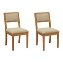 Ver imagem 6 de Conjunto: Mesa Sala Jantar Mira Tampo Madeirado C/ Vidro 90x160cm e 6 Cadeiras Alice Carvalho/off