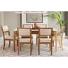 Conjunto: Mesa Sala Jantar Mira Tampo Madeirado C/ Vidro 90x160cm e 6 Cadeiras Alice Carvalho/off - 1