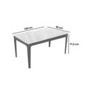 Ver imagem 2 de Conjunto: Mesa Sala Jantar Mira Tampo Madeirado C/ Vidro 90x160cm e 6 Cadeiras Alice Carvalho/off