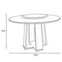 Ver imagem 3 de Mesa de Jantar Redonda Isabela 1,35m com Tampo Giratório Off White/off White/preto - New Ceval