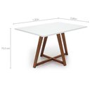 Ver imagem 2 de Mesa de Jantar Liana com Vidro Mmj-as As-castanho Claro/branco Laca 1,20m