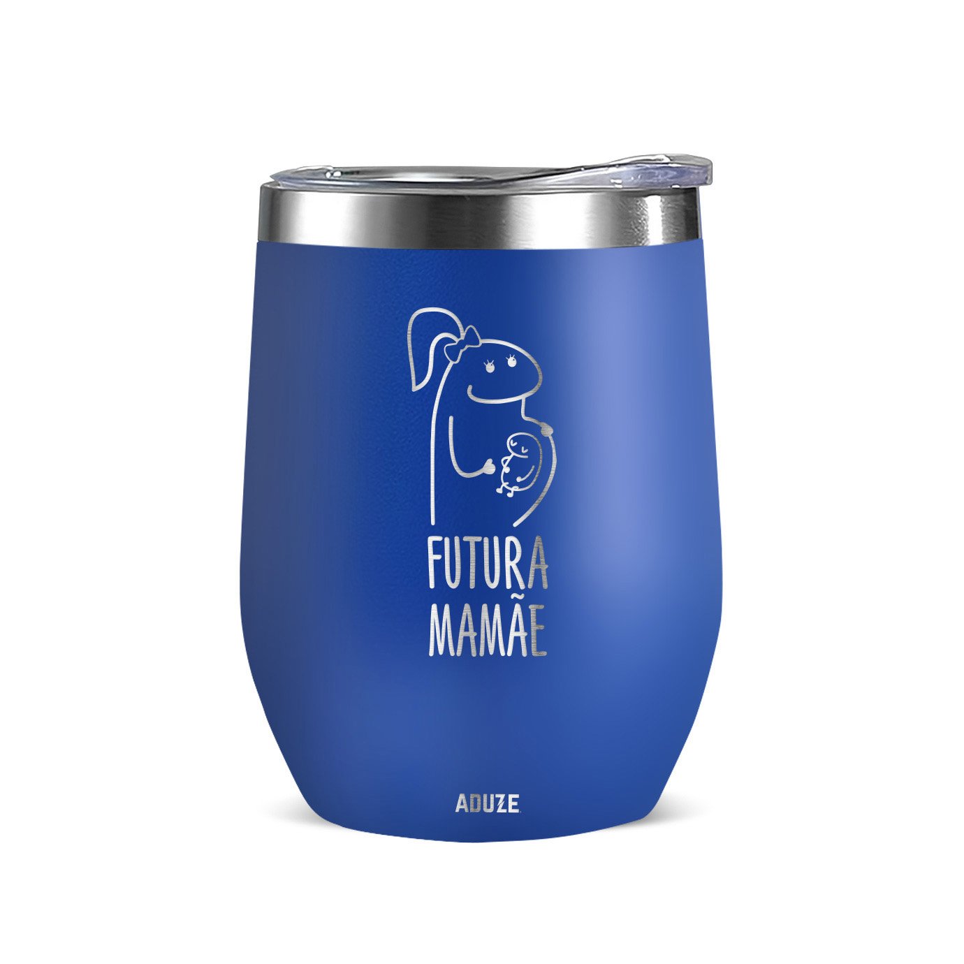 Copo Térmico Aduze Cuia Classic Futura Mamãe 300ml - Azul Bic - 1