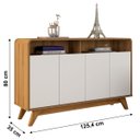 Ver imagem 5 de Aparador Buffet Eccos para Sala com 4 Portas Retrô Potenza