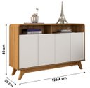Ver imagem 5 de Aparador Buffet Eccos para Sala com 4 Portas Retrô Potenza