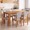 Ver imagem 2 de Kit Mesa de Jantar Violeta Mel com 6 Cadeiras Bela