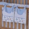 Enxoval de Bebe Kit de Berço Americano Cortina Algodão Menino Menina 9 Peças:urso Azul - 5