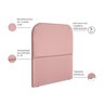 Cabeceira Estofada Solteiro Alana 90cm Suede Rosa - 4