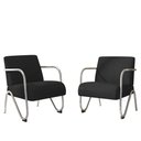 Ver imagem 3 de Kit com 2 Poltronas Decorativa Sabrina Cromada Preto