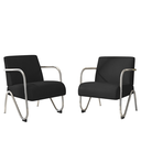 Ver imagem 1 de Kit com 2 Poltronas Decorativa Sabrina Cromada Preto