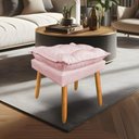 Ver imagem 1 de Puff Decorativo Opala Suede Rosa Bebê Pés Palito Dal Poz Estofados