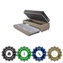 Ver imagem 6 de Bicama Box Baú Viúva 120x203 Courino Linho Bege com Colchão Adapto Molas Ensacadas Ecoflex