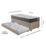 Bicama Box Baú Viúva 120x203 Courino Linho Bege com Colchão Adapto Molas Ensacadas Ecoflex - 2