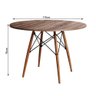 Conjunto de Mesa Eiffel Redondo Tampo de Madeira 110cm Amêndoa com 4 Cadeiras Katrina Vermelha - 3