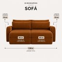 Ver imagem 4 de Sofá Retrátil 2 Lugares Veludo Apolo 1,90 Mts Cobre