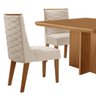 Mesa Olimpia 90 Mdf com 4 Cadeiras Safira Veludo Creme/naturalle/naturalle - 4