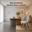 Ver imagem 5 de Cadeira Poltrona Brisa Giratória Bouclé Cinza com Base de Madeira