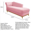 Ver imagem 4 de Kit Diva Recamier Vanessa 140cm Lado Direito e 02 Poltronas Laura Suede - Doce Sonho Móveis RECAMIER