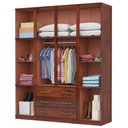 Ver imagem 3 de Guarda-Roupa Casal Paris 10 Portas 3 Gavetas com Espelho Madeira Maciça Mogano 1333 - Lanes