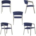 Ver imagem 3 de 7 Cadeiras Atenas Tricô Náutico e Alumínio com Proteção Uv Azul