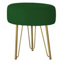 Ver imagem 1 de Puff Redondo para Quarto e Sala de Estar Tripe Base Ferro Dourado Veludo