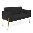 Ver imagem 1 de Sofá Namoradeira 2 Lugares Pé de Ferro Dourado Marisa Veludo D03 Preto
