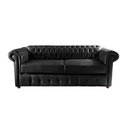 Ver imagem 1 de Conjunto c/ 2 Sofás Chesterfield Capitone Luis XV Vicenzo Couro Eco Preto 2M / Decoracao, sala tv es