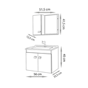 Ver imagem 5 de Conjunto para Banheiro Kit Econômico Suspenso 60cm - Fabribam