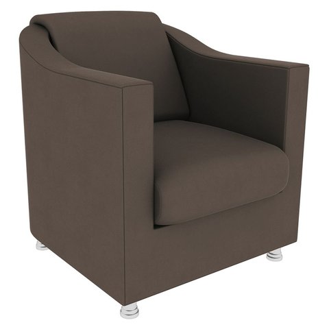 Poltrona Decorativa Tilla Suede Marrom - Gariani Estofados - Marrom