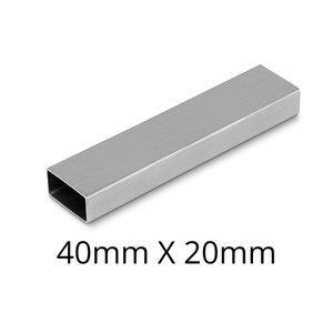 Tubo Metalon Retangular - 40mm X 20mm - Polido - 30cm