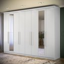 Ver imagem 3 de Guarda Roupa Roupeiro Casal Espelhos 8 Portas 4 Gavetas Master New 8.4 Branco Santos Andirá