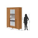 Ver imagem 2 de Guarda Roupa 4 Portas e 2 Gavetas C/ Espelho e Pés Alonzo Amendoa Clean - Lopas