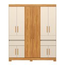 Ver imagem 4 de Guarda Roupa Roupeiro Vizanno 10 Portas 4 Gavetas Cinamon Touch Off White Demóbile