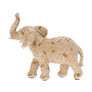 Escultura Decorativa Elefante em Poliresina Bege 15cm 18896 Mart