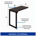 Ver imagem 5 de Mesa Auxiliar Simples Pé Quadro 0,90m - Workstart - Marsala/Preto