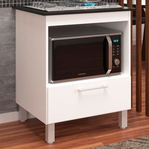 Armário de Cozinha Barcelona para Cooktop 4 Bocas 1 Porta Branco - Panorama Móveis