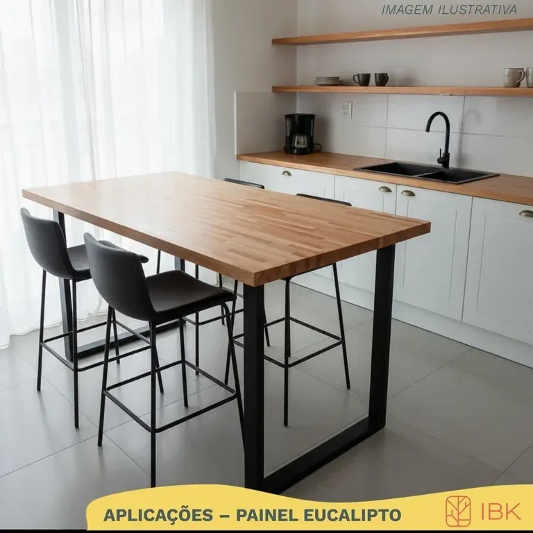 Ver imagem 4 de Painel em Madeira Maciça Eucalipto 160x60x2,8cm Marrom Ibk Natural