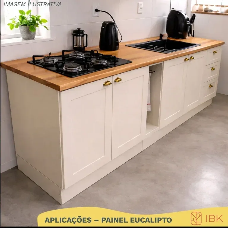 Ver imagem 5 de Painel em Madeira Maciça Eucalipto 160x60x2,8cm Marrom Ibk Natural