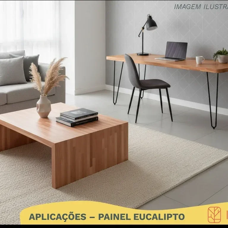 Ver imagem 3 de Painel em Madeira Maciça Eucalipto 160x60x2,8cm Marrom Ibk Natural