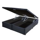 Ver imagem 1 de Base Box Baú Bipartido Blindado King 193x203 Corino Preto Bio Box