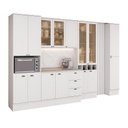 Ver imagem 4 de Cozinha Milla Mona 15 Portas 3 Gavetas MDF 350cm Branco Móveis Carraro
