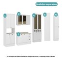 Ver imagem 6 de Cozinha Milla Mona 15 Portas 3 Gavetas MDF 350cm Branco Móveis Carraro