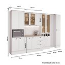 Ver imagem 2 de Cozinha Milla Mona 15 Portas 3 Gavetas MDF 350cm Branco Móveis Carraro