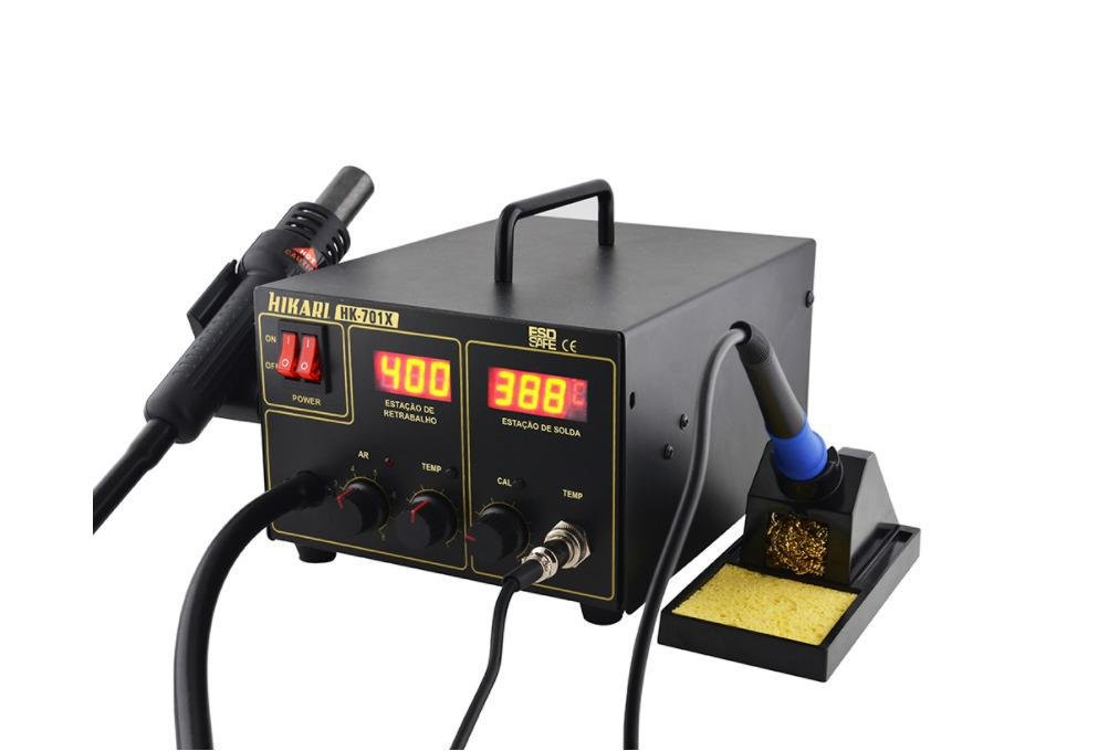 Estação Retrabalho Conjugada Hikari Hk-701x Ferro Ar 220v - 1