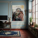 Ver imagem 1 de Quadro Decorativo Santa Ana a Mãe da Virgem Maria- 70x50cm:moldura Branca