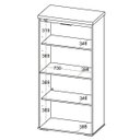 Ver imagem 4 de Armário para Escritório 2 Portas com Chave 3 Prateleiras Branco/Freijó